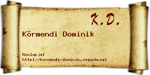Körmendi Dominik névjegykártya