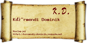 Körmendi Dominik névjegykártya